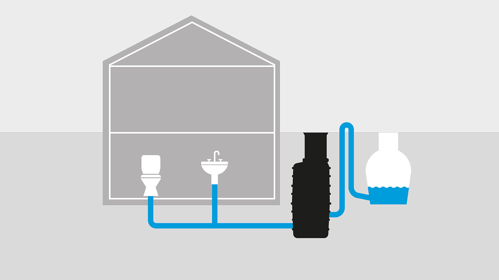 Pumpstationen werden im Erdreich vor dem Haus verbaut